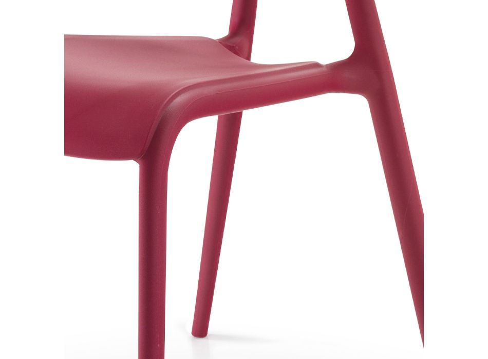 Modern Design Stackable Living Room Chair in Polypropylene 4 Pieces - Mulan Viadurini