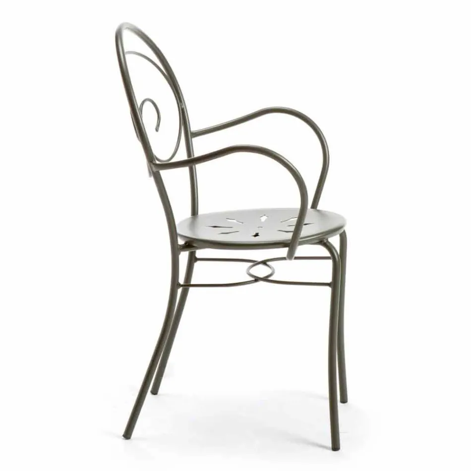 Stackable Outdoor Chair in Metal Made in Italy, 2 Pieces - Authority Viadurini