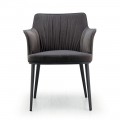 Steel Chair with Seat Covered in Velvet Made in Italy - Arisa