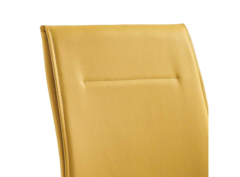 Faux Leather Dining Room Chair Modern Elegant Design - Granger Viadurini