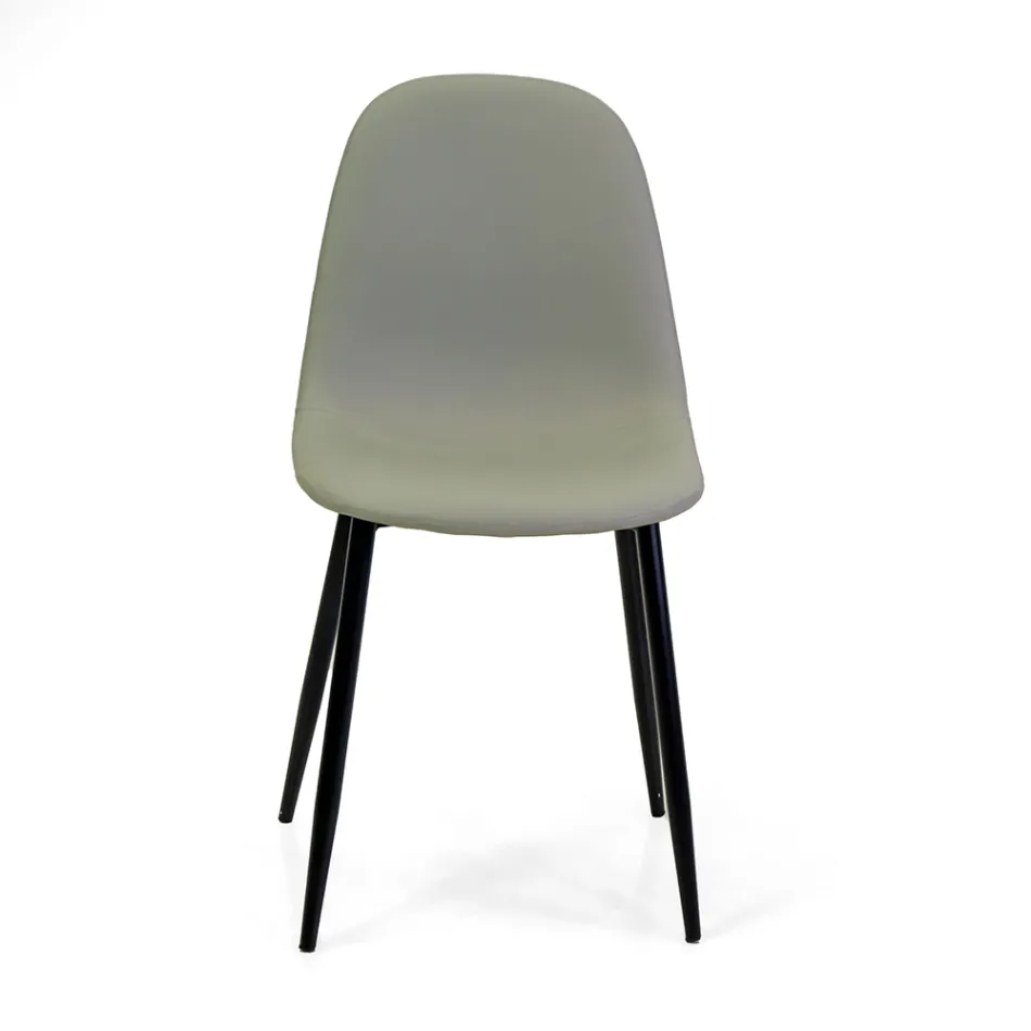 Eco-leather chair with different finishes and metal structure - Pencil Viadurini
