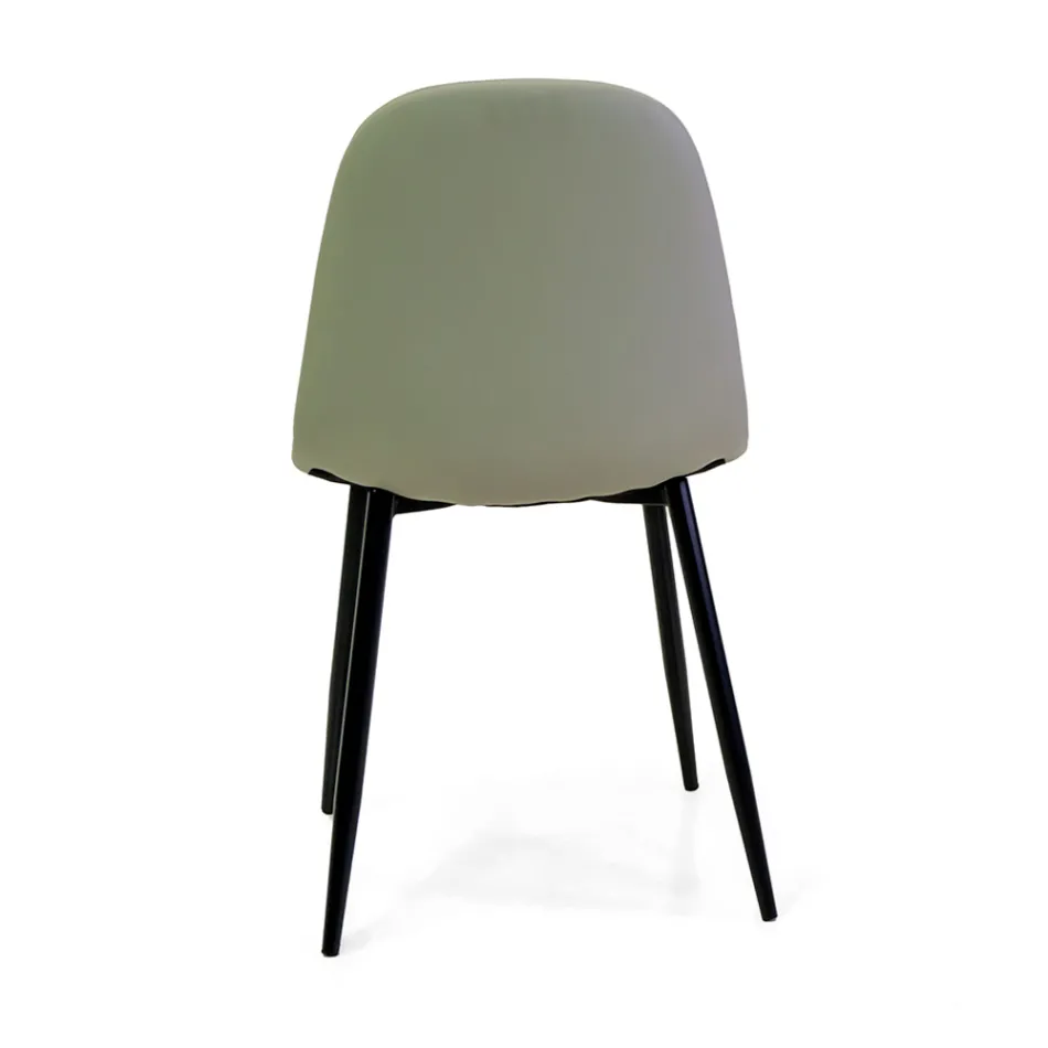 Eco-leather chair with different finishes and metal structure - Pencil Viadurini