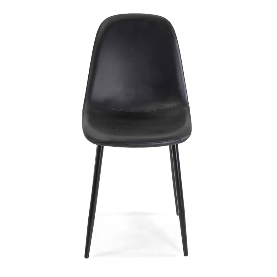 Eco-leather chair with different finishes and metal structure - Pencil Viadurini