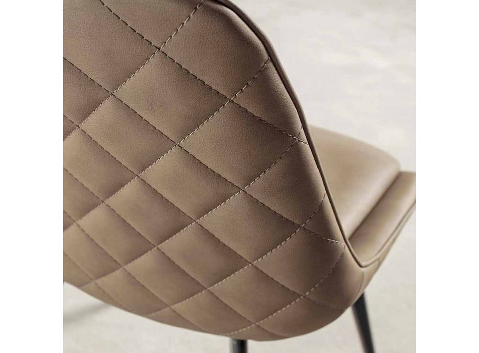 Nabuk Effect Ecoleather Chair, Metal Structure - Ermes