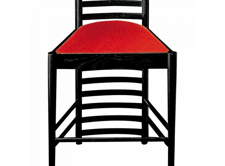 Chair in Black Painted Ash with Seat in Cotton Made in Italy - Merapio