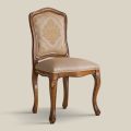Classic Wooden Chair with Luxury Upholstered Fabric Made in Italy - Majesty