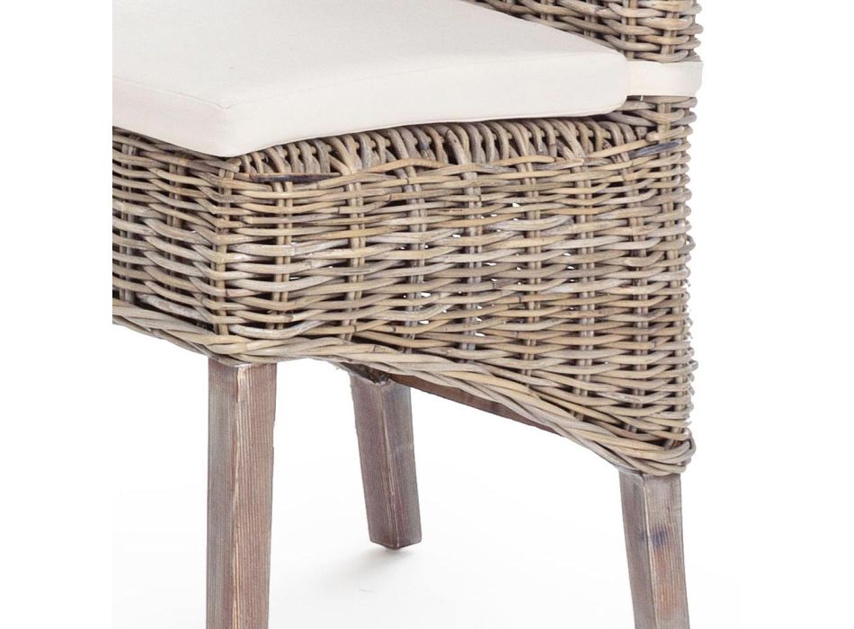 Wooden Garden Chair with Designer Cushion for Outdoor - Taffi Viadurini