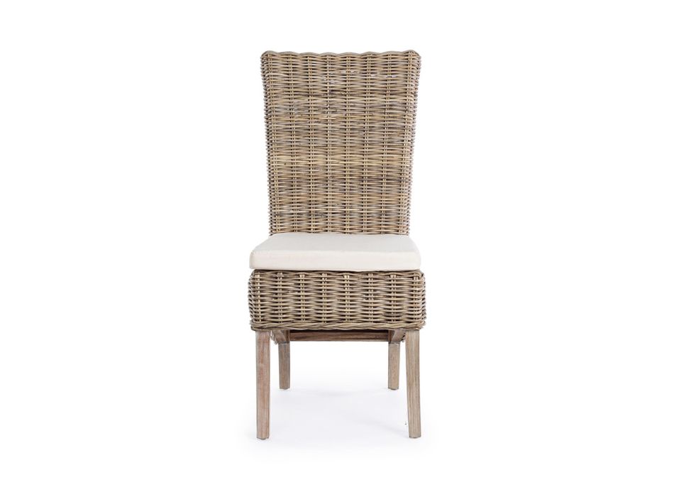 Wooden Garden Chair with Designer Cushion for Outdoor - Taffi Viadurini
