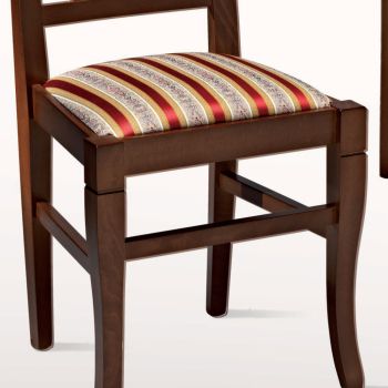 Chair in Beech Wood and Seat in Classic Design Fabric - Ornella
