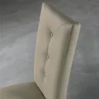 Wooden Chair and Eco-leather Seat with Italian Design Buttons - Mircea Viadurini