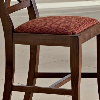 Chair in Wood and Fabric Classic Design Crossed Backrest - Debussy