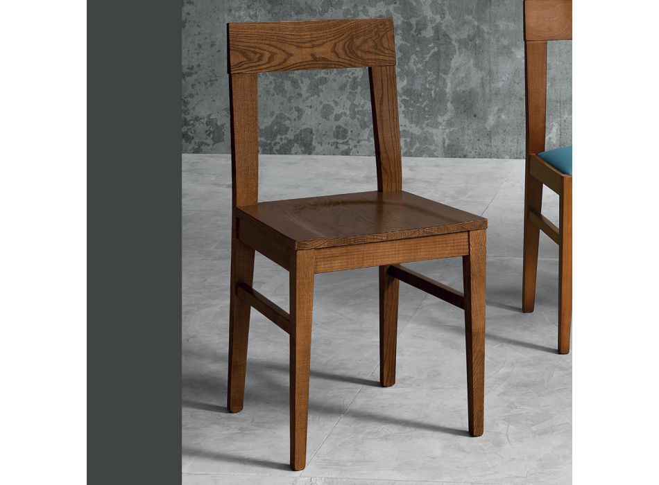 Chair in Masello Beech Wood Kitchen Design Made in Italy - Sofia
