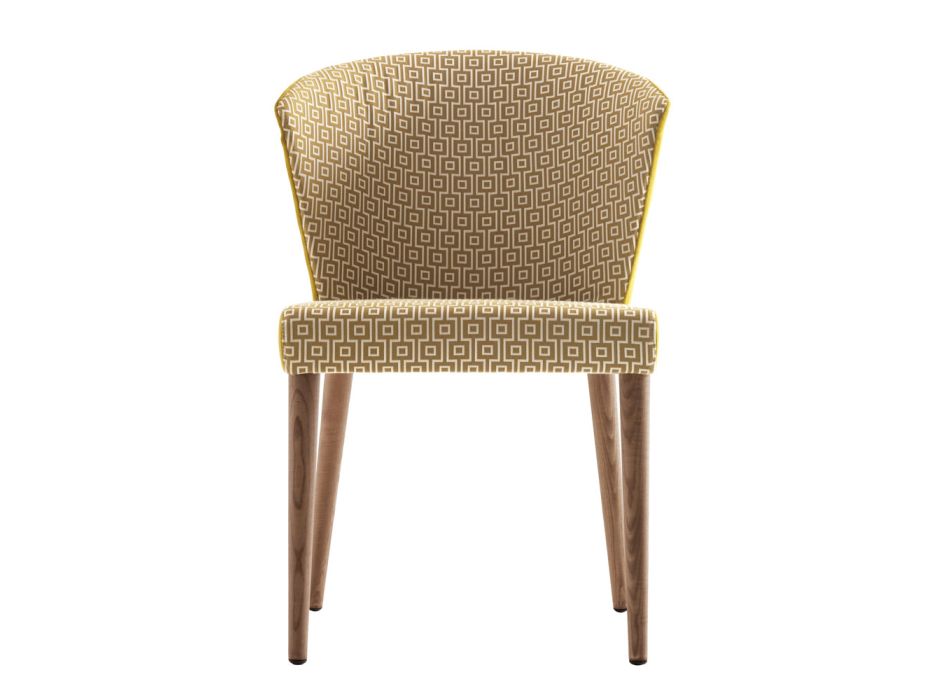 Modern upholstered solid wood chair Grilli York made in Italy, 2 pieces Viadurini