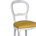 Chair in Solid Beech Wood, White Edged Finish, Made in Italy - Iron Viadurini