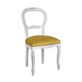 Chair in Solid Beech Wood, White Edged Finish, Made in Italy - Iron