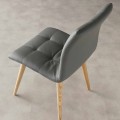 Modern design chair Viola, eco-leather upholstery and wooden legs
