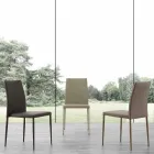 Metal chair covered in Caserta eco-leather, modern design Viadurini