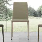 Metal chair covered in Caserta eco-leather, modern design Viadurini