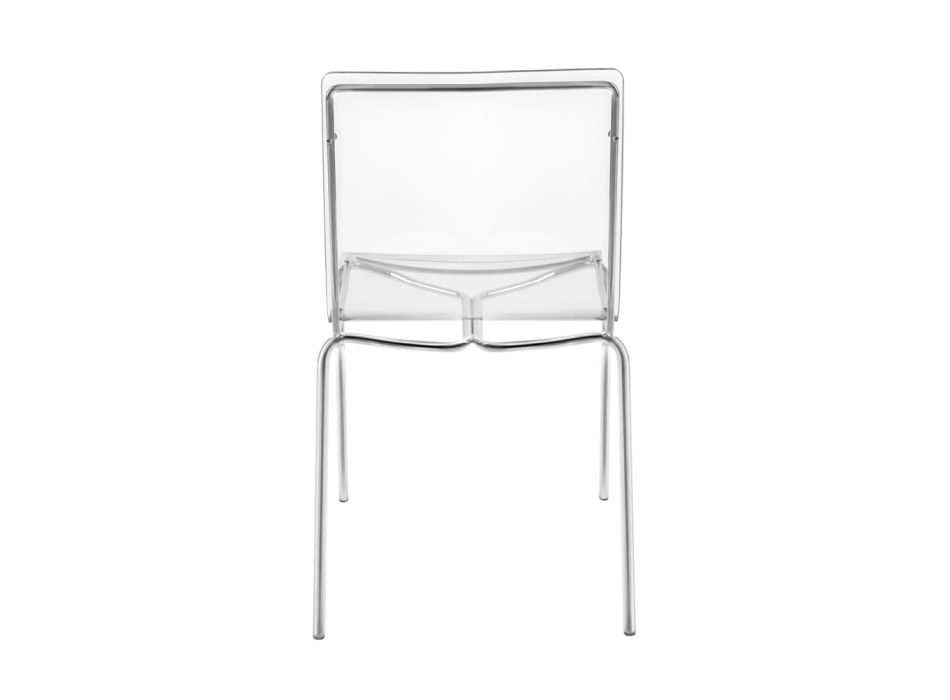 Chair in Transparent Plexiglass and Iron Made in Italy 2 Pieces - Charlotte Viadurini