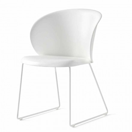 Polypropylene Chair with Sled Base Made in Italy, 2 Pieces - Connubia Tuka Viadurini