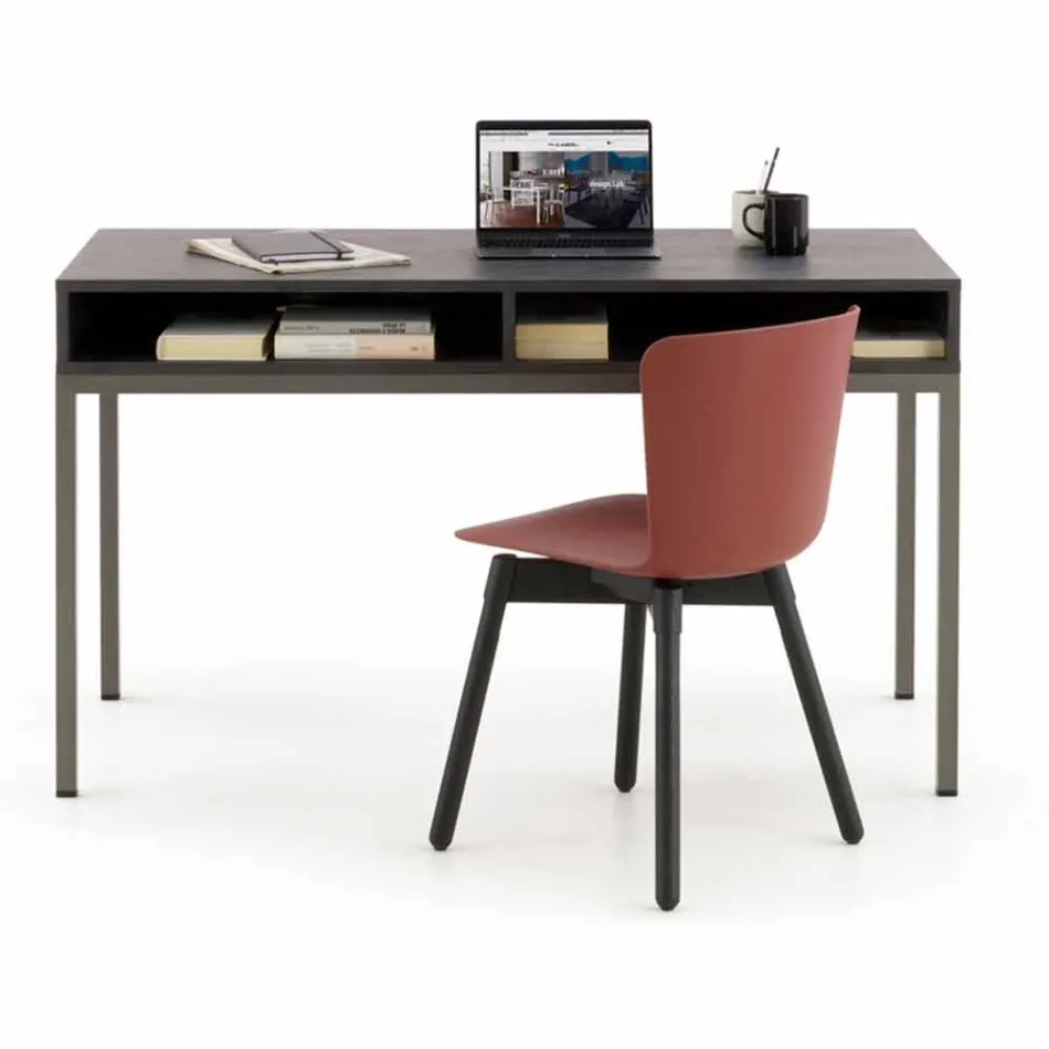 Polypropylene Chair with Stained Oak Base Made in Italy, 2 Pieces - Scandio Viadurini