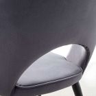 Velvet Chair with Black Metal and Satin Brass Legs, 4 Pieces - Sibea Viadurini