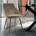 Chair in Velvet and RAL Lacquered Steel Made in Italy 4 Pieces - Mariapina
