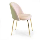 Velvet Chair and Metal Frame in Different Finishes - Penna Viadurini