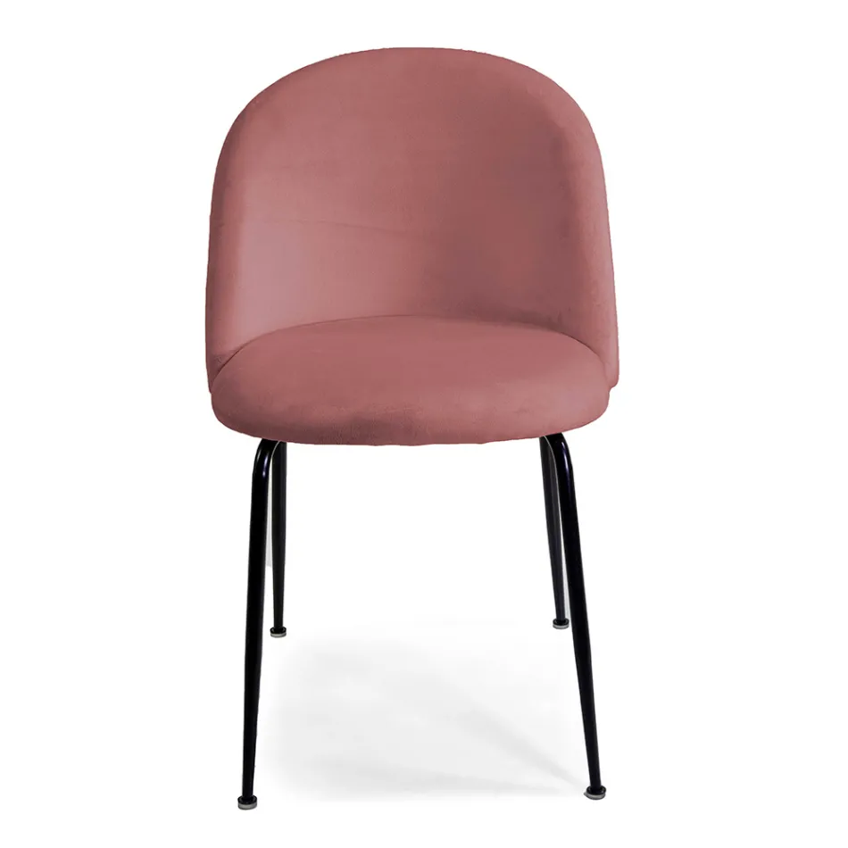 Velvet Chair and Metal Frame in Different Finishes - Penna Viadurini