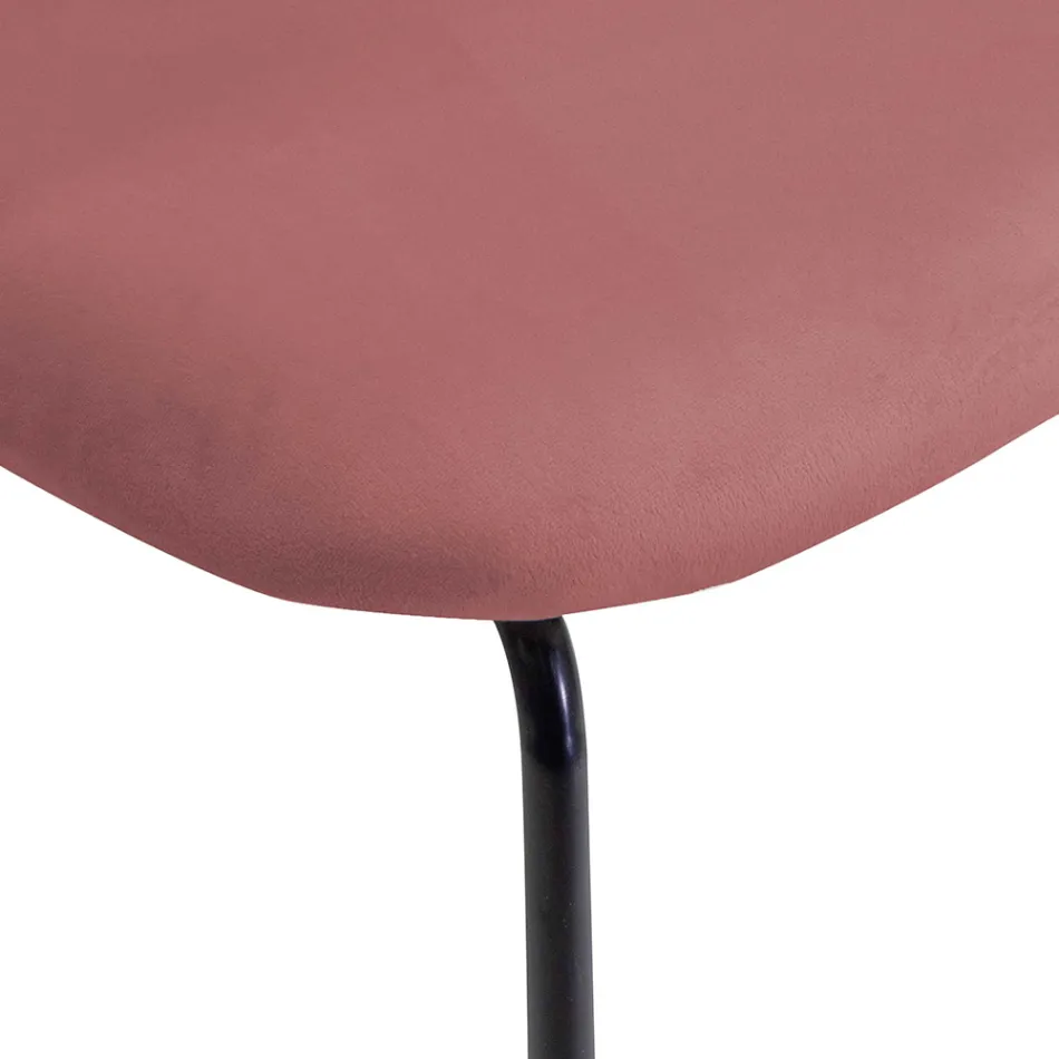 Velvet Chair and Metal Frame in Different Finishes - Penna Viadurini