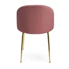 Velvet Chair and Metal Frame in Different Finishes - Penna Viadurini