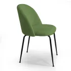 Velvet Chair and Metal Frame in Different Finishes - Penna Viadurini