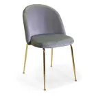 Velvet Chair and Metal Frame in Different Finishes - Penna Viadurini