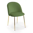 Velvet Chair and Metal Frame in Different Finishes - Penna Viadurini