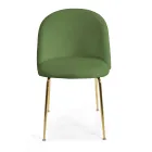 Velvet Chair and Metal Frame in Different Finishes - Penna Viadurini