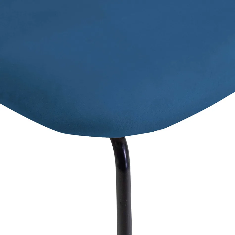 Velvet Chair and Metal Frame in Different Finishes - Penna Viadurini