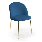 Velvet Chair and Metal Frame in Different Finishes - Penna Viadurini