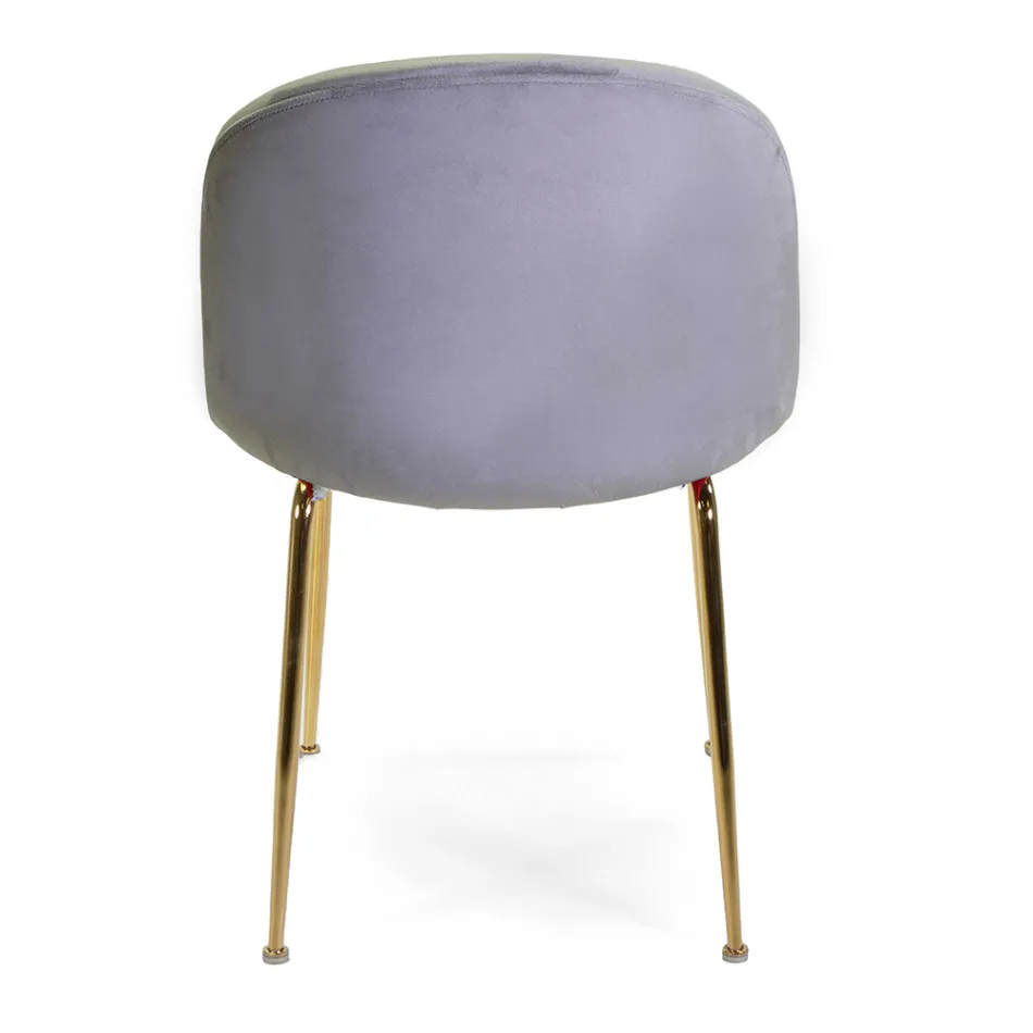 Velvet Chair and Metal Frame in Different Finishes - Penna Viadurini