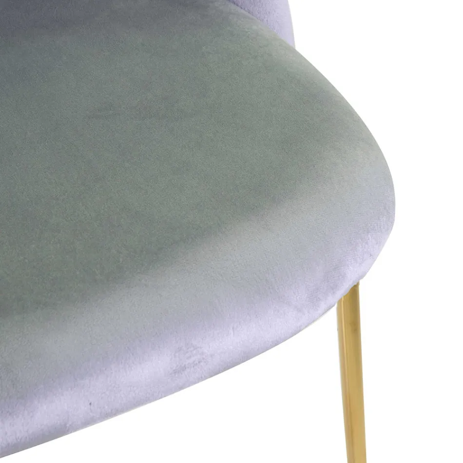Velvet Chair and Metal Frame in Different Finishes - Penna Viadurini