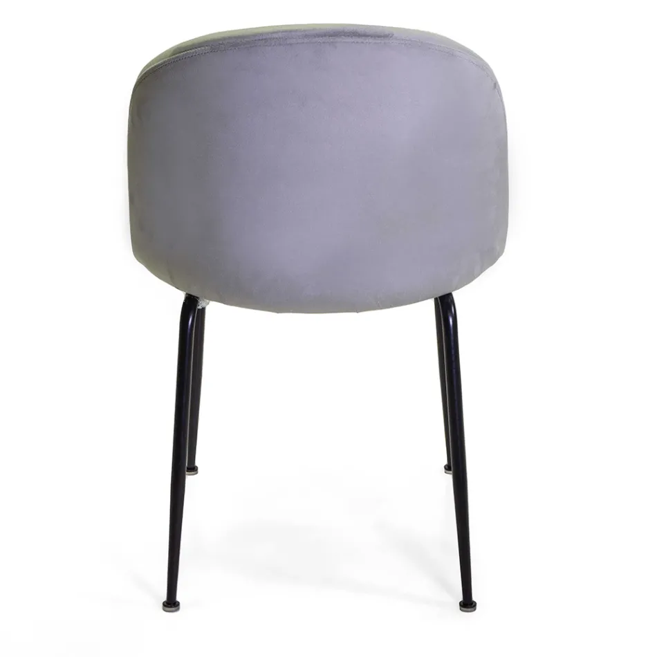 Velvet Chair and Metal Frame in Different Finishes - Penna Viadurini