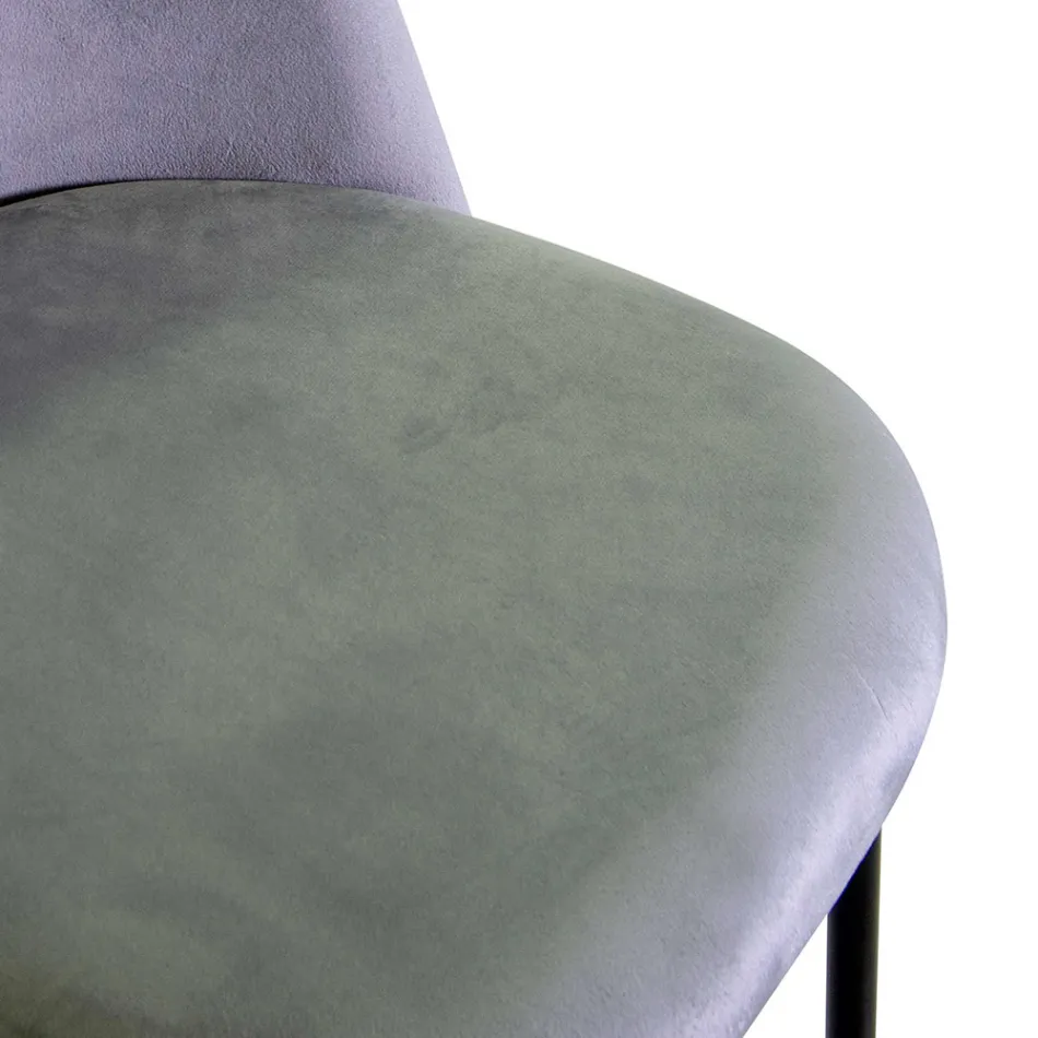 Velvet Chair and Metal Frame in Different Finishes - Penna Viadurini