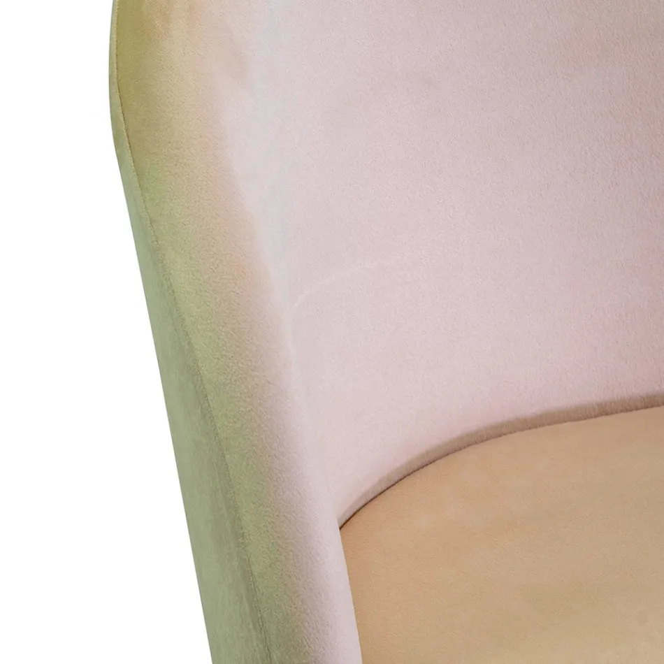 Velvet Chair and Metal Frame in Different Finishes - Penna Viadurini