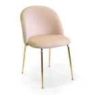 Velvet Chair and Metal Frame in Different Finishes - Penna Viadurini