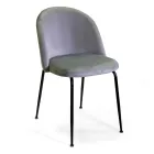 Velvet Chair and Metal Frame in Different Finishes - Penna Viadurini