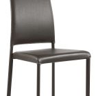 Chair Entirely Upholstered in Anthracite Eco-Leather Made in Italy - Ruscello Viadurini