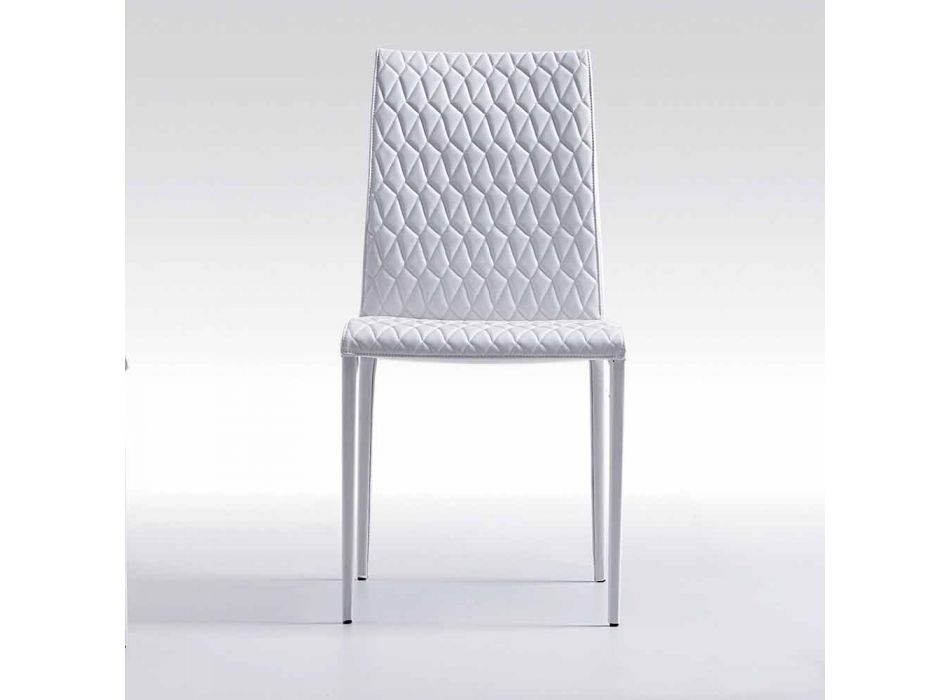 Chair completely covered in modern eco-leather made in Italy Afra Viadurini