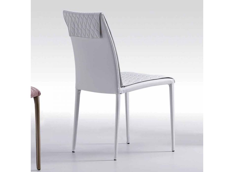 Chair completely covered in modern eco-leather made in Italy Afra Viadurini