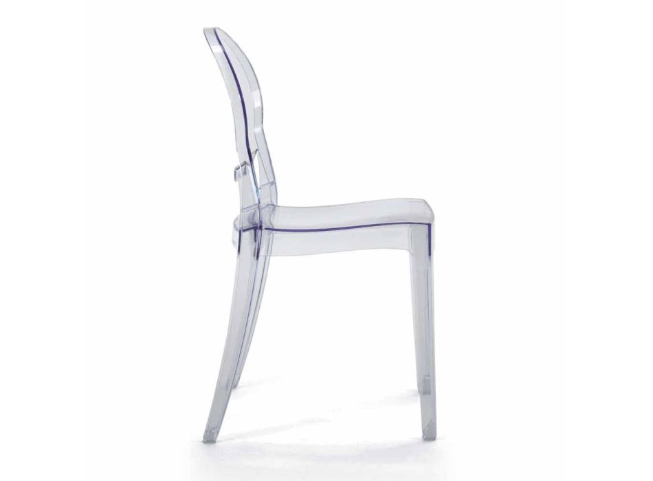 Indoor or Outdoor Stackable Chair in Transparent Polycarbonate – Pianeta Viadurini