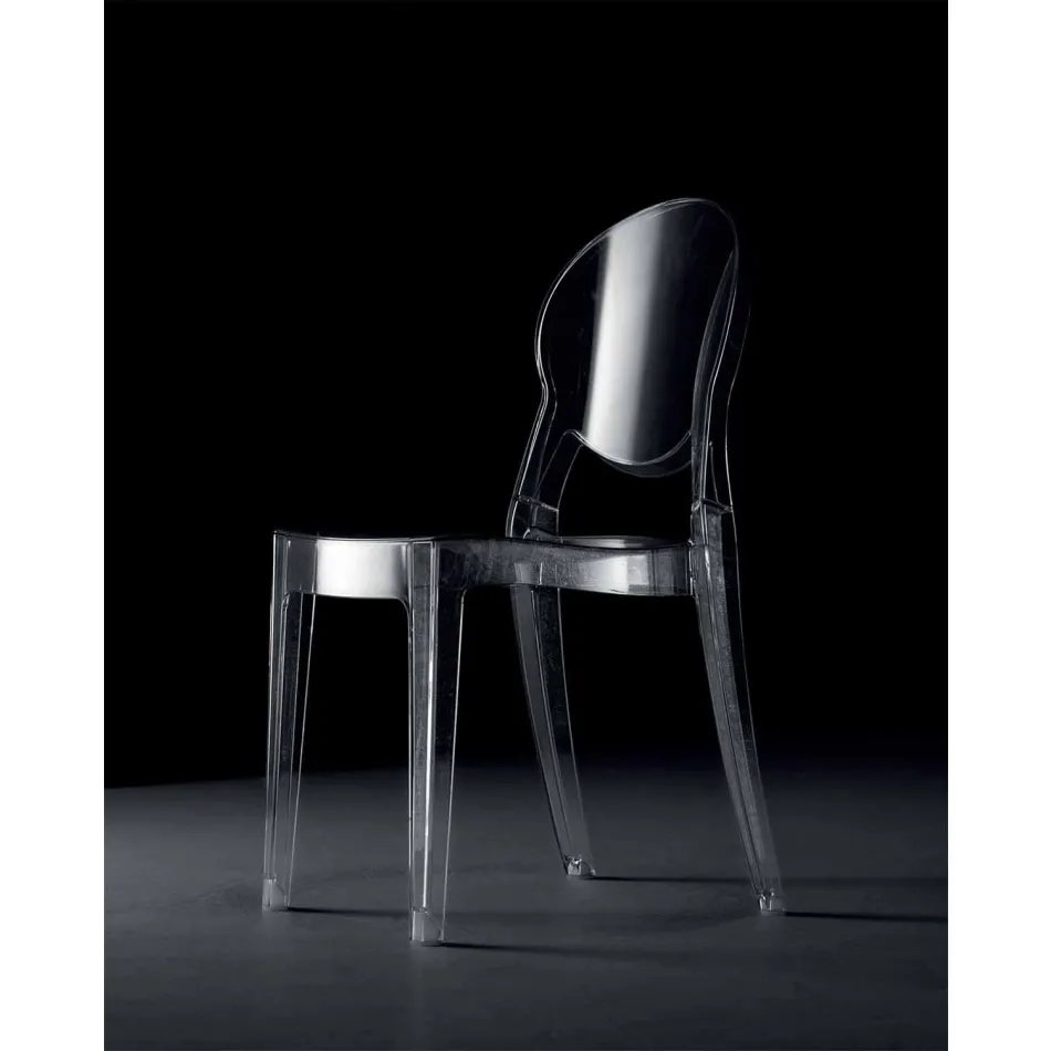 Indoor or Outdoor Stackable Chair in Transparent Polycarbonate – Pianeta Viadurini