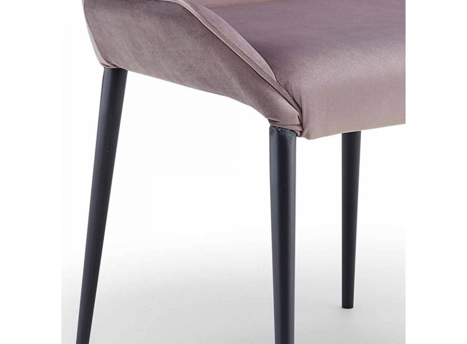 Design living chair in metal and velvet made in Italy, Zerba Viadurini